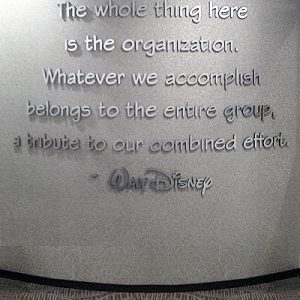 disney brushed silver lettering on lobby wall orange county irvine