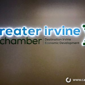 greater irvine chamber of commerce illuminated office sign in irvine ca call 949 748 1070 today for your own custom made illuminated office sign
