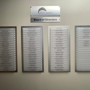 Symphony Donor Board of Directors Lobby Wall Sign