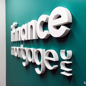 3D Letter Lobby Sign for Finance Company in Orange County